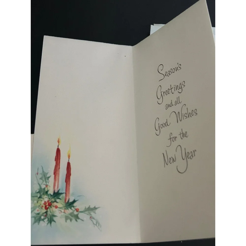 Christmas Cards Glitter Bulk Lot  Vintage Glitter Poinsettia Candle Winter Scene